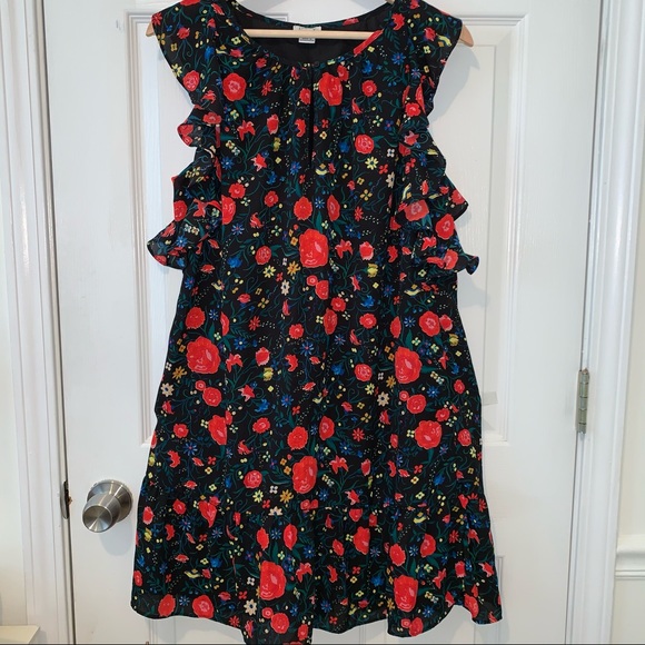 J. Crew Flutter Sleeve Floral Print Dress Small - Picture 10 of 13